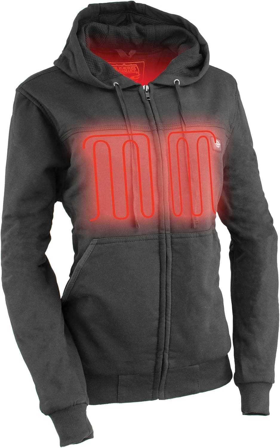 Nexgen Heat Women Zipper Front Hoodie W/Front & Back Heating Elements and Portable Battery Pack Included