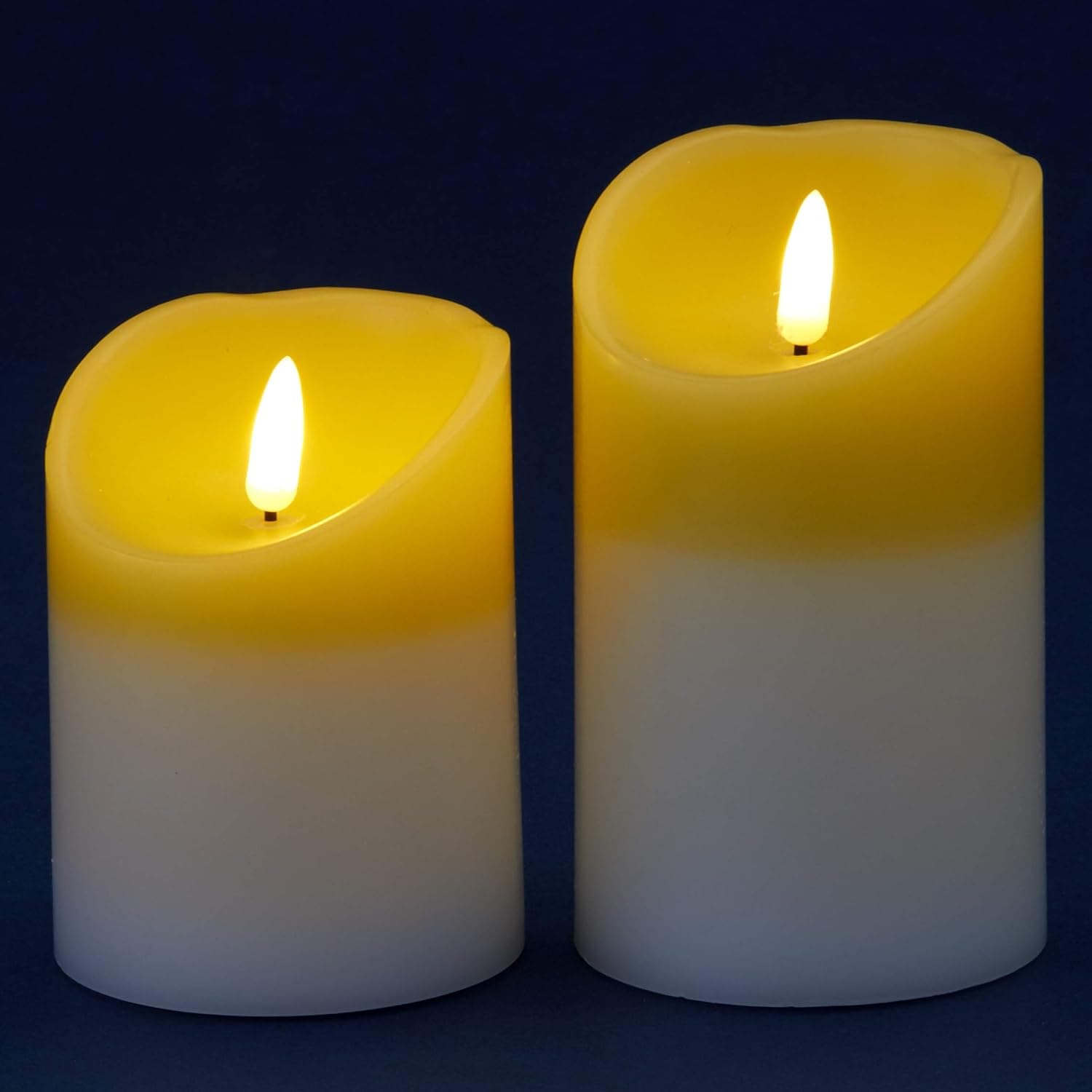 The Lakeside Collection Realistic Flameless LED Scented Indoor Candles - Set of 2 - Yellow