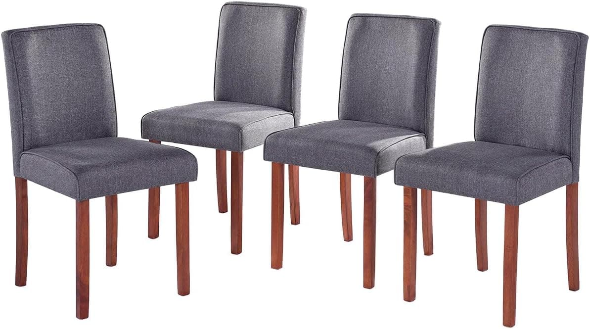 Harper&Bright Designs Fabric Dining Chairs with Solid Wood Legs Set of 4 (Oak)