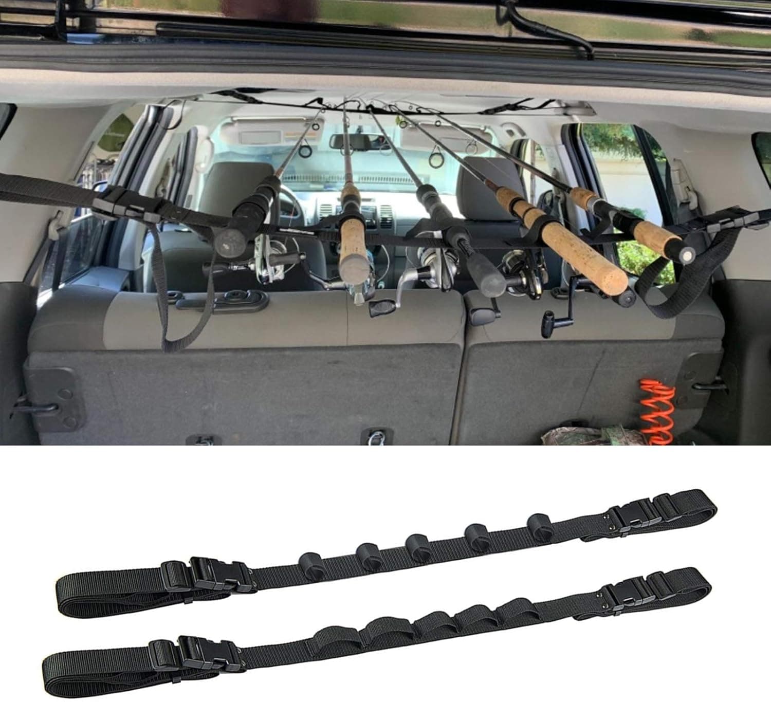 Mgotu Vehicle Rod Holder, Fishing Pole Carrier, Rod Rack for SUV, Wagons,Van