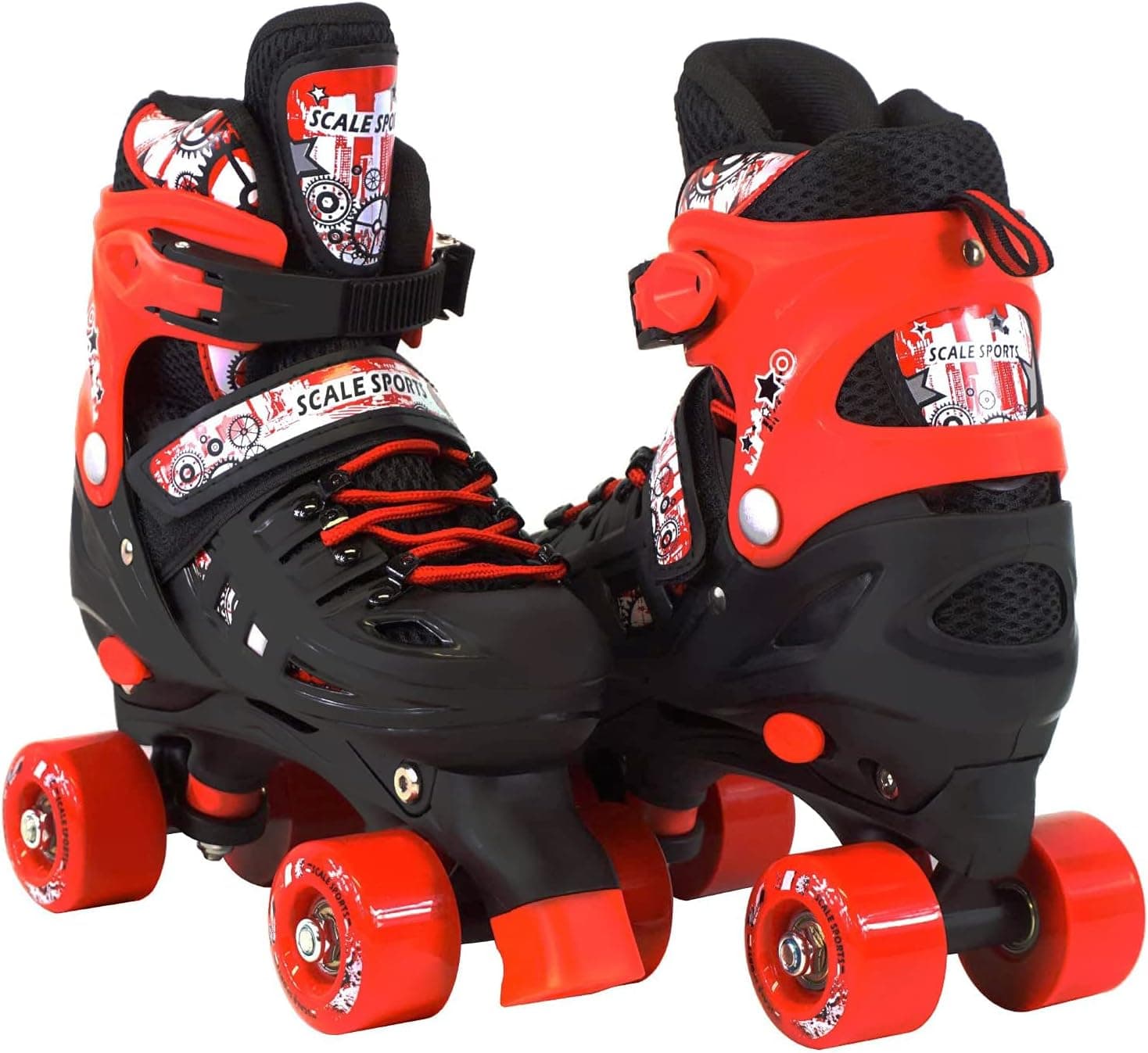 Scale Sports Adjustable Quad Roller Skates for Kids Size 13.5 Junior to 9 Adult