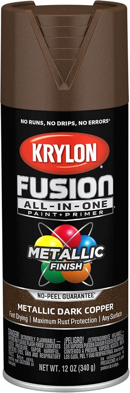 Krylon K02767007 Fusion All-In-One Spray Paint for Indoor/Outdoor Use, Metallic Dark Copper