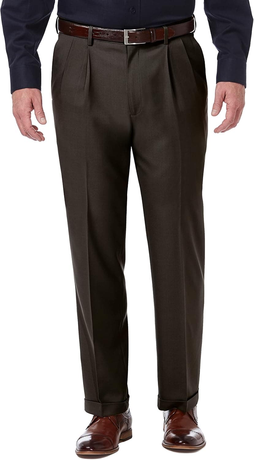 Haggar Men's Premium Comfort Classic Fit Pleat Front Pant Reg. and Big & Tall Sizes
