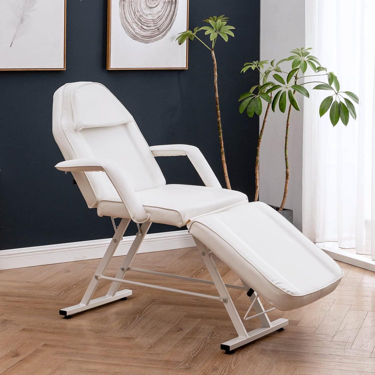 Massage Facial Bed Portable Tattoo Spa Salon Chair Beauty Massage Table Chair (White)