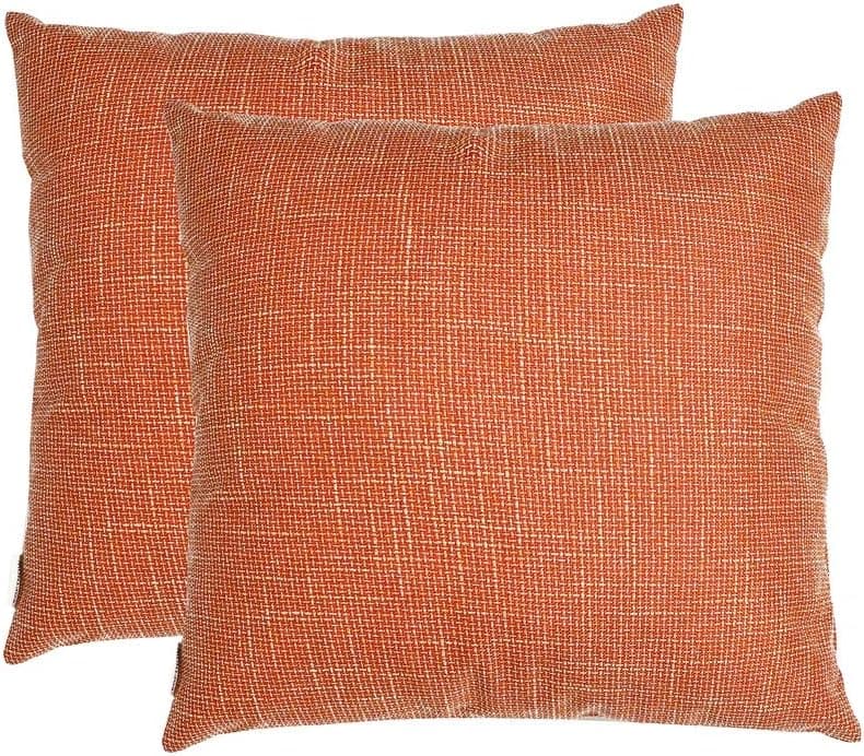 SOFTNOW 2 Pcs Throw Pillow Covers Soft Linen Decorative Farmhouse Hidden Zipper Pillows Solid Square Cushion Pillowcase for Sofa Couch Bedroom car, 20 x 20 inches Halloween Orange