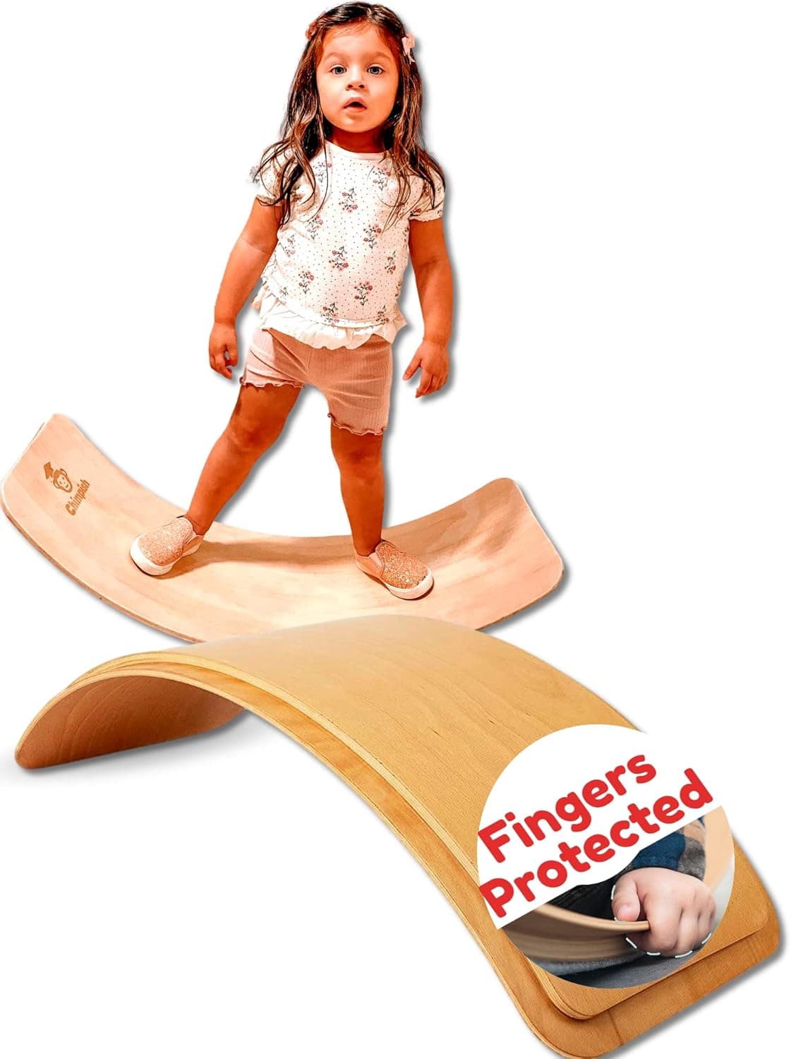 Wooden Wobble Balance Board Kids - 37 Inch Wobble Board for Kids, Wooden Balance Board Toddler Balance Board for Kids, Kids Balance Board, Toddler Balance Toys, Montessori Rocker