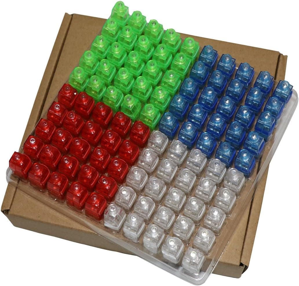 Asunflower 100Pcs Finger Led Rave Lights Party Favors Party Supplies for Holiday Light up Toys 4 Colors