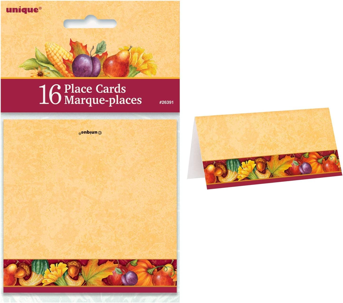 Unique Festive Turkey Place Cards | 16 Count | Autumn, Fall, Thanksgiving Table Decorations