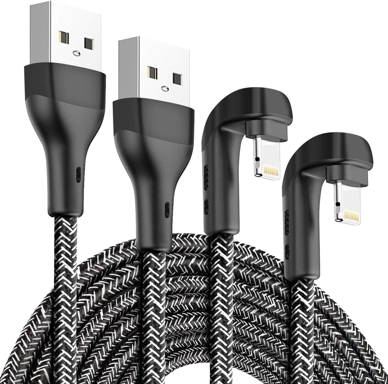 2Pack 90 Degree iPhone Charger 10ft,Apple MFi Certified 10 Feet Apple Lightning Cord Long,Right Angle 10 Foot iPhone Charging Cable Cord for Apple iPhone 14/14 Max/13 Mini/12 Pro Max/11/XS/XR/8/7/6S/5