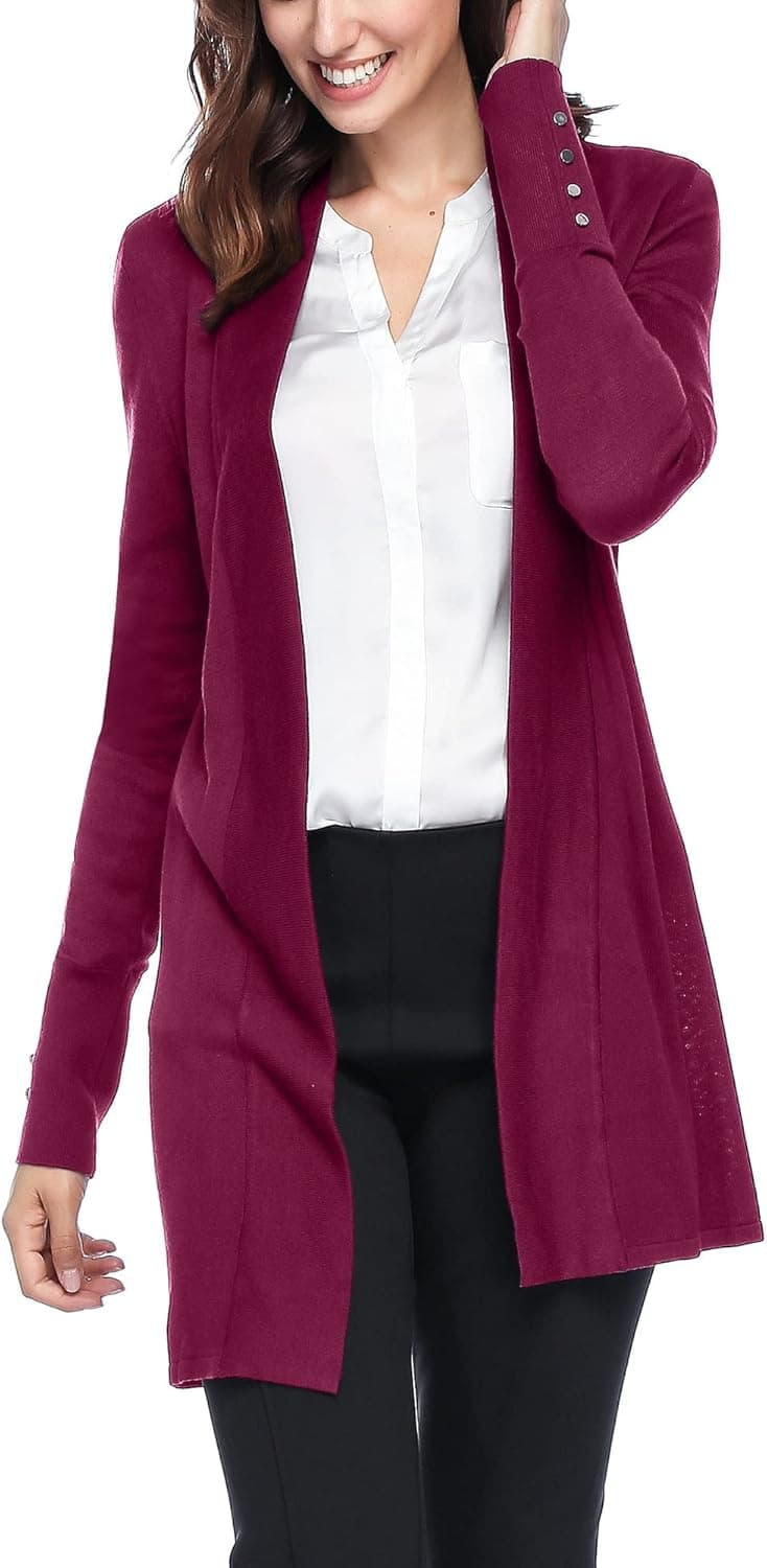 Spicy Sandia Women's Cardigans Long Sleeve Lightweight Sweater (Available in Plus Size)