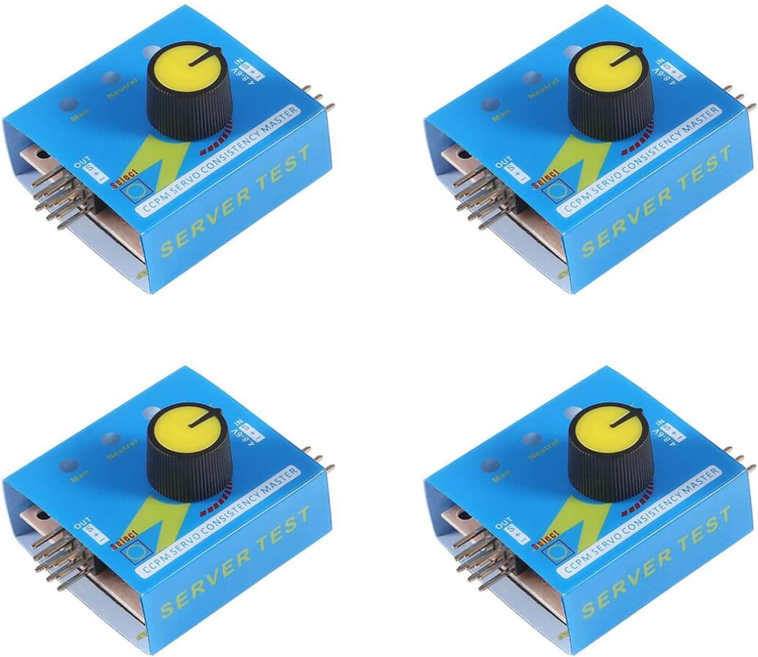 AEDIKO 4pcs RC Servo Tester 3CH Digital Multi ECS Consistency Speed Controller Checker Adjustment Steering Gear Tester CCPM Master for RC Helicopter Car Boat