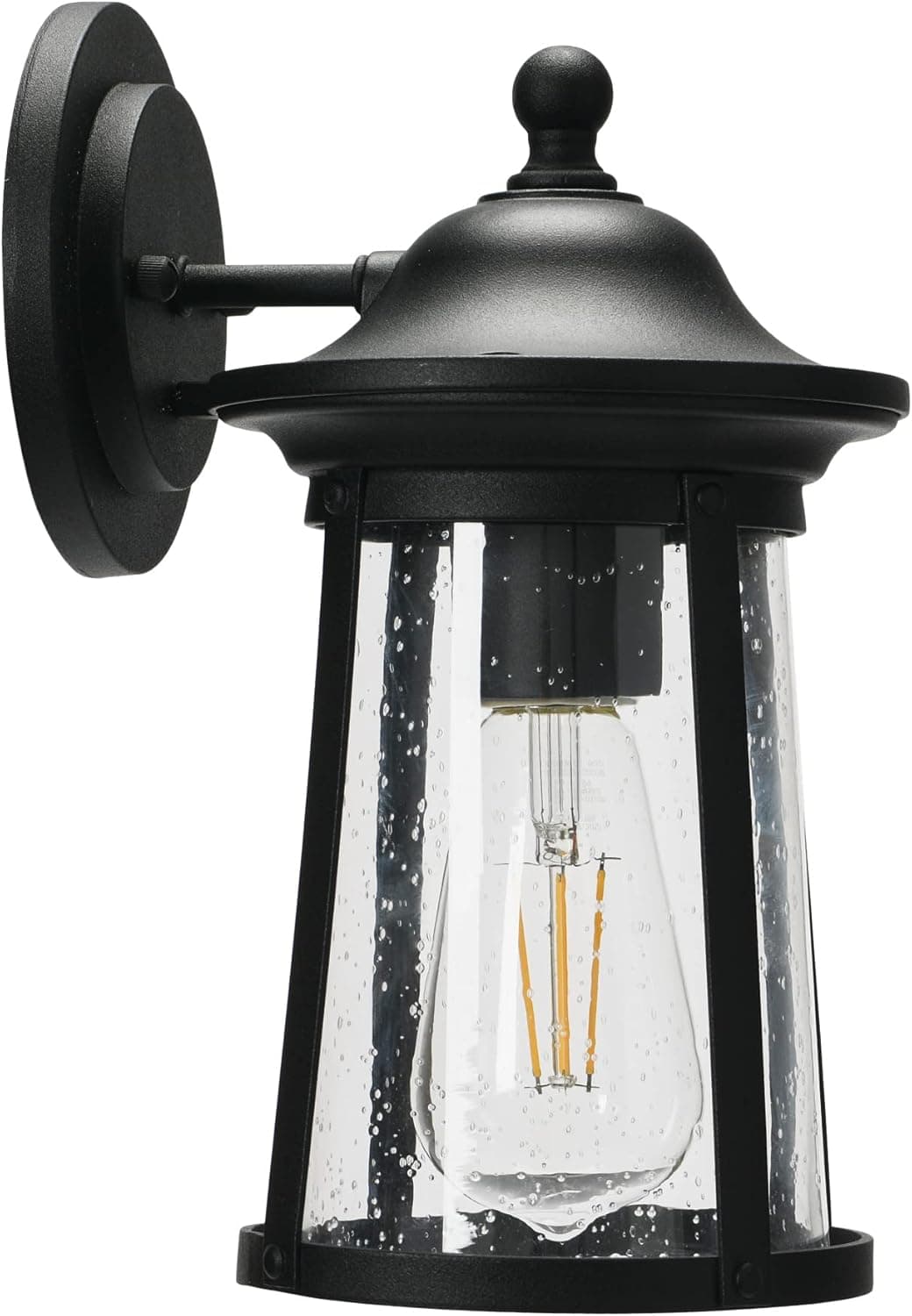 Robert Stevenson Lighting - Portside Metal and Seedy Glass Outdoor Light, Matte Black