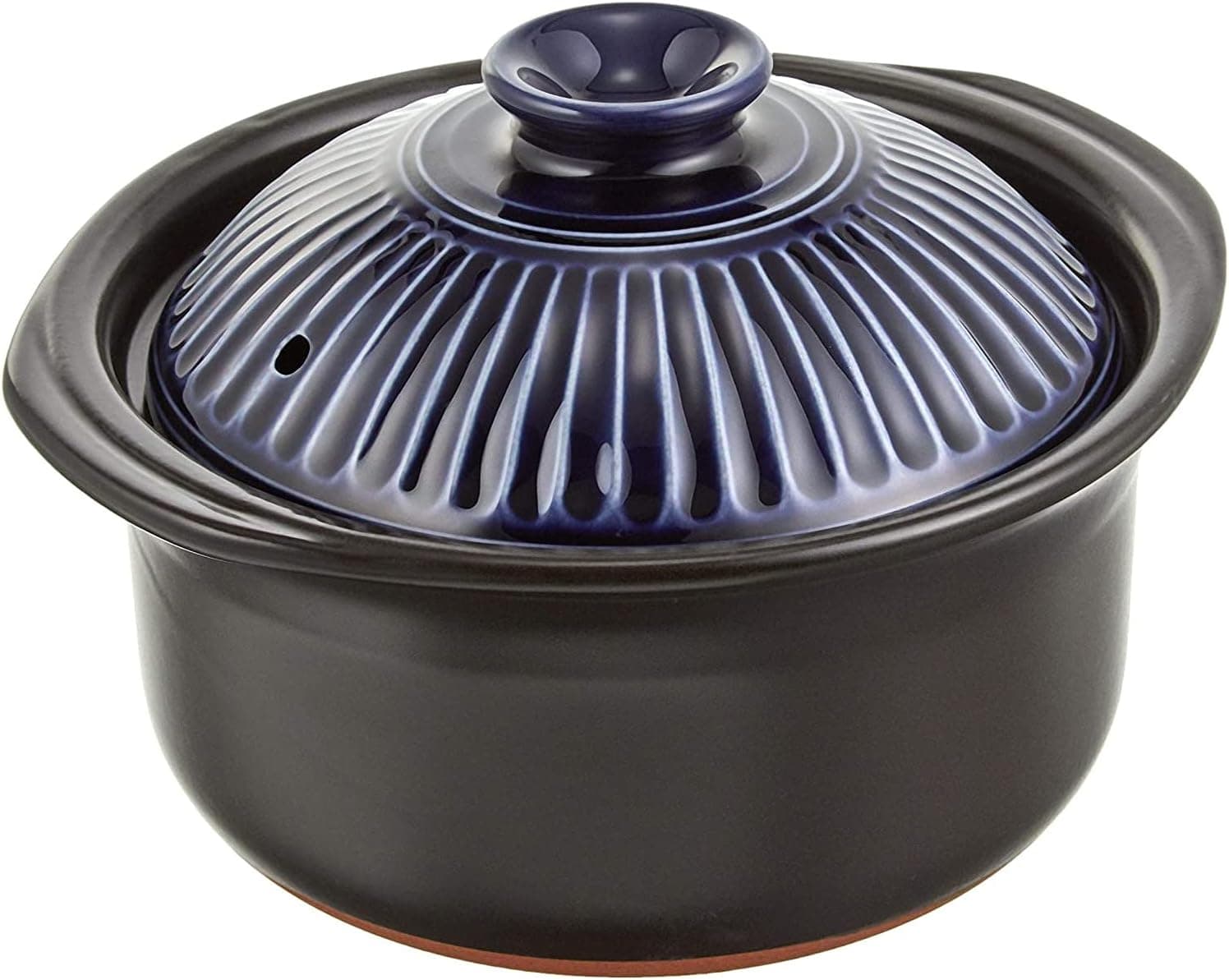 Ginpo Pottery Chrysanthemum Rice Earthenware Pot (2 Cups, Cooking, Lapis), Banko Ware Double Lid Earthenware Pot, Rice Cooking, Ginpo Rice Cooker
