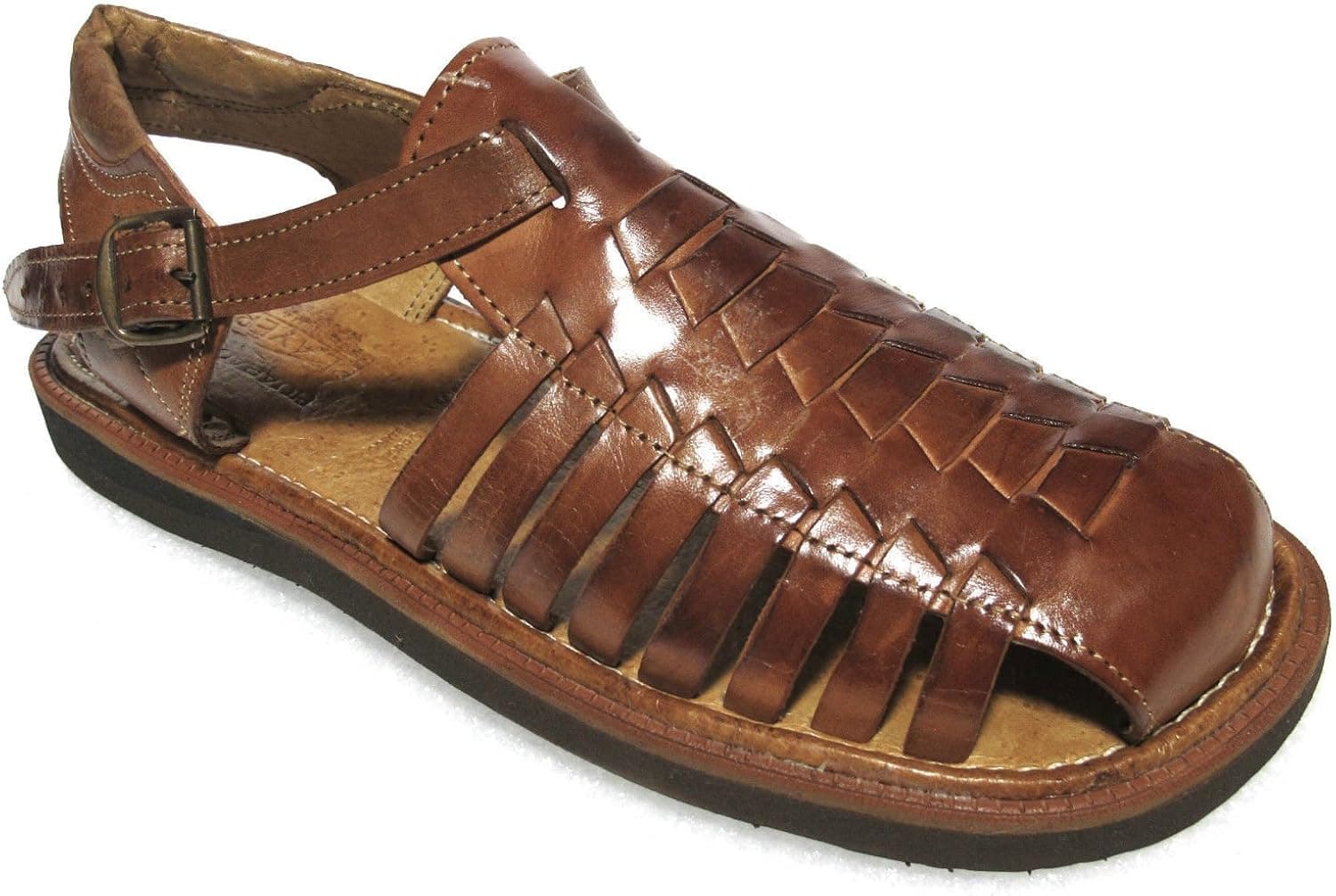 Handmade Men's Authentic Leather Soft Sandals (450) flip Flop Slip on Huaraches Brown