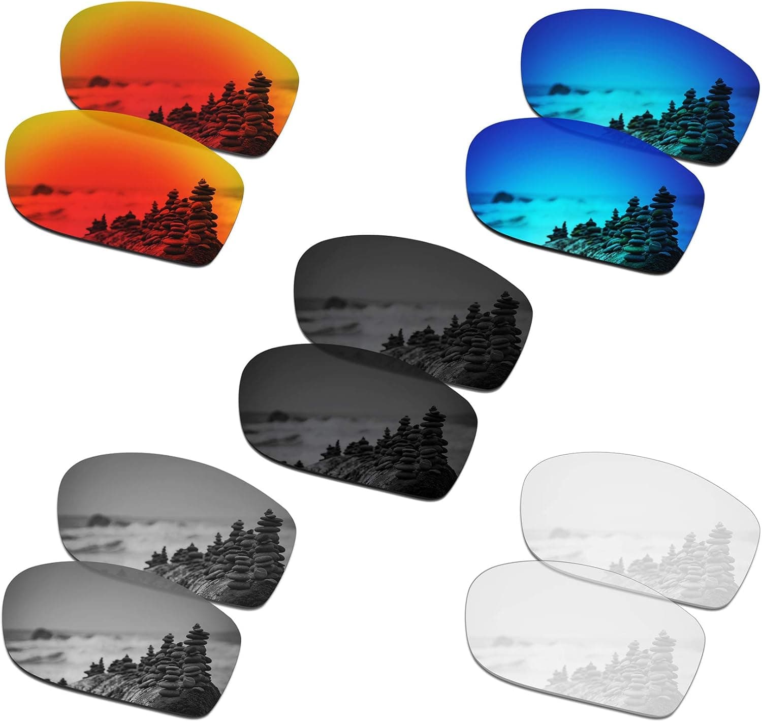 SmartVLT Set of 5 Men's Replacement Lenses for Oakley Valve New 2014 OO9236 Sunglass Combo Pack S01