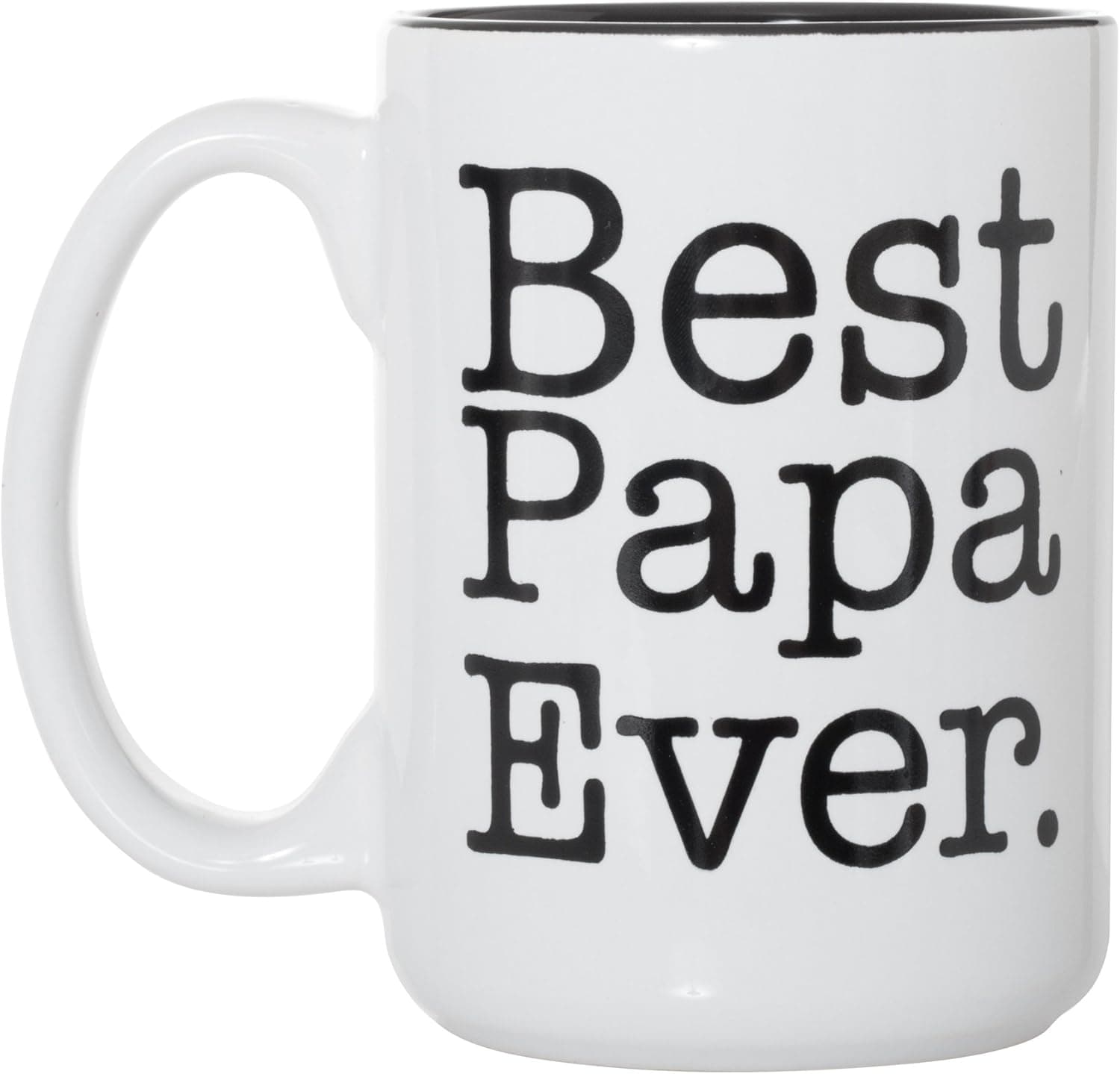 Best Papa Ever Black Inlay Large 15 oz Double-Sided Coffee Tea Mug
