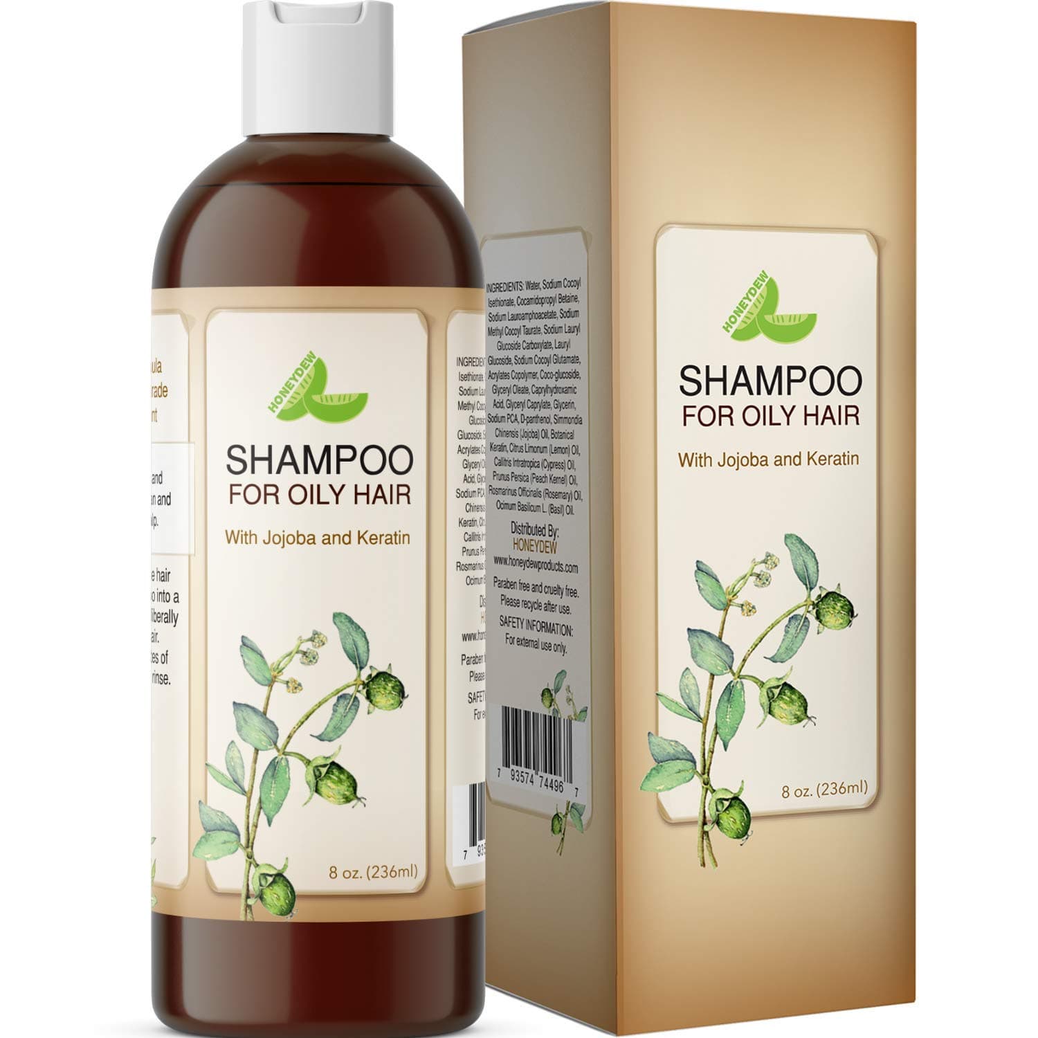 Shampoo For Oily Hair - Clarifying Anti-Dandruff Shampoo For Men & Women - Greasy Hair & Itchy Scalp Treatment - Balancing Lemon Oil Control Formula - Jojoba Keratin & Argan Oil For Silky Soft Hair