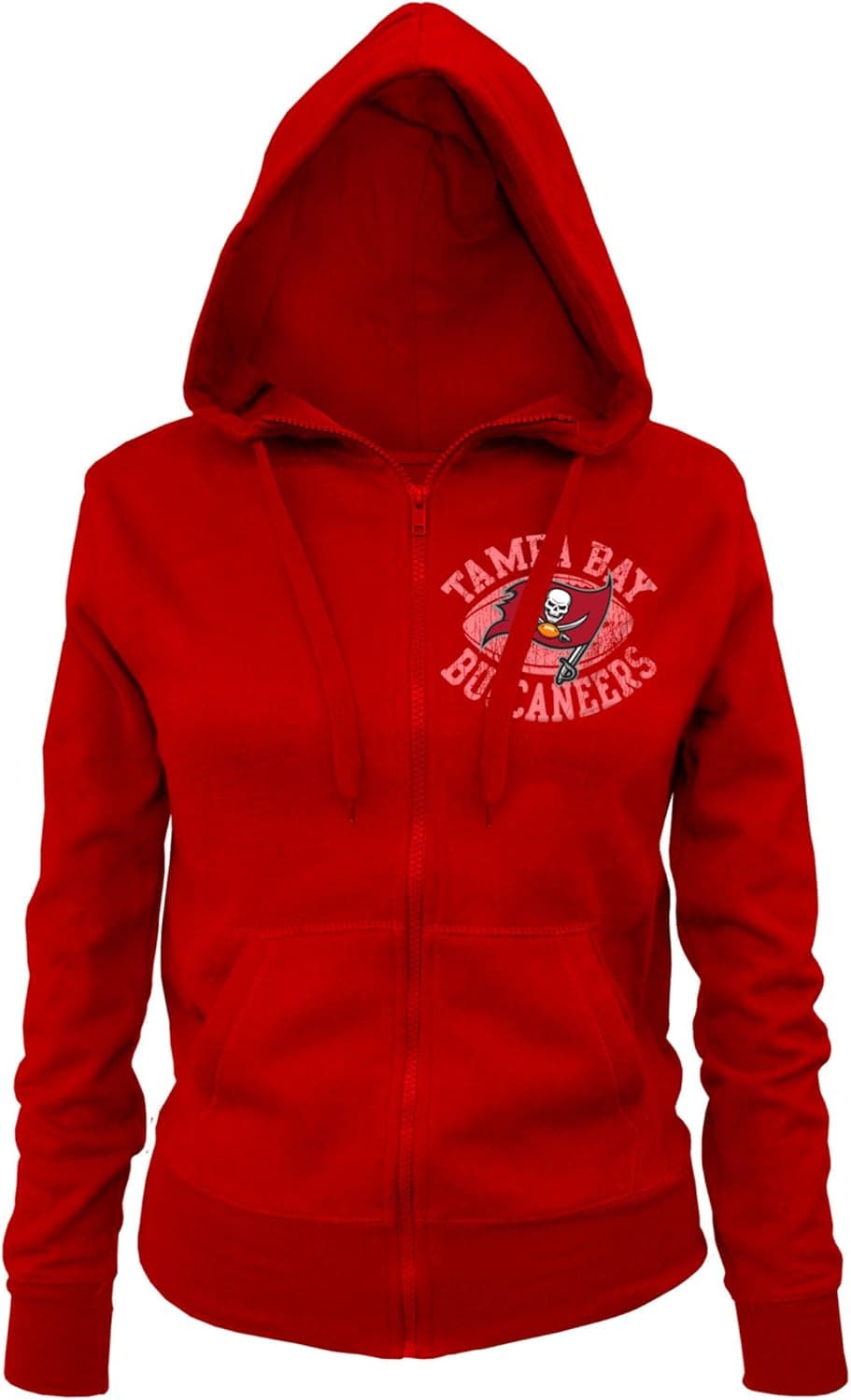 NFL Tampa Bay Buccaneers Ladies Zipped Hooded Fleece, Red, X-Large