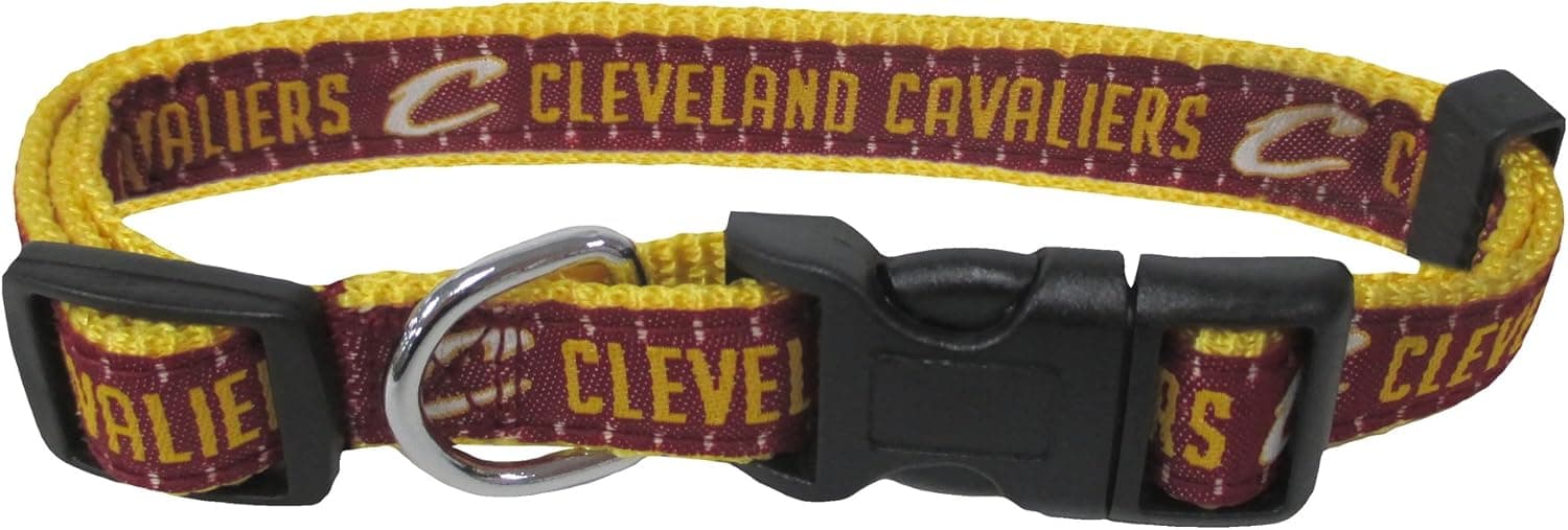NBA CLEVELAND CAVALIERS Dog Collar, Size Large. Best Pet Collar for all Sports Fans