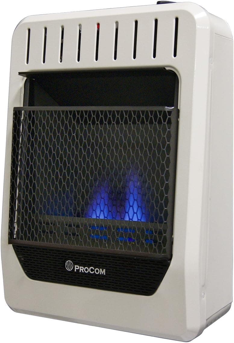 Procom MG10TBF Ventless Dual Fuel Blue Flame Thermostat Control Wall Heater - 10,000 BTU