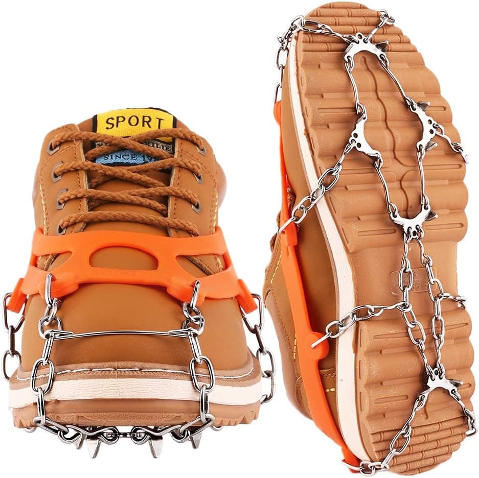 Cutiful Traction Cleats Crampons Ice Snow Cleats Ice Grips Grippers Microspikes Men Women Boots Shoes Spikes Walking Camping Hiking Winter Snow SpikesChristmas Gift Xmas Gifts for Dad/Mom/Bro/Sister