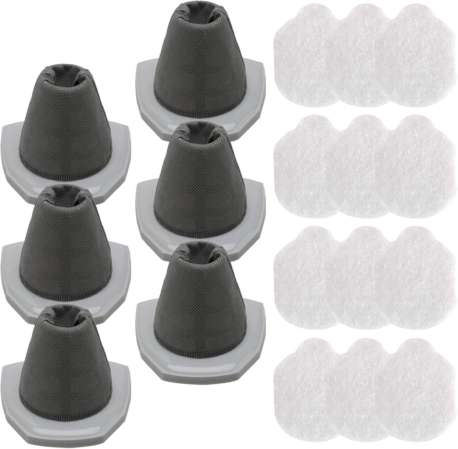 YUEFENG 6 PACK Vacuum Filter Set for Eureka NES215A 3-in-1 Stick Vacuum, NES210, NES212, NES215. Replacement to Part N0101 & N0102 (6 Filters and 12 Pre-Motor Filters)