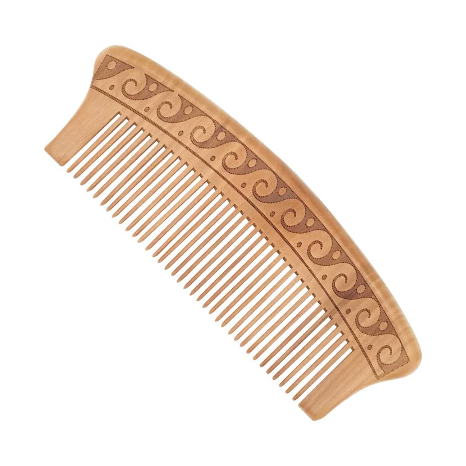 YEEPSYS Wooden Comb Hair, Natural Anti Static Wood for Styling Wet or Dry Curly, Thick, Wavy, or Straight Hair Small Pocket Sized (Light Brown, 6.8 Inch)