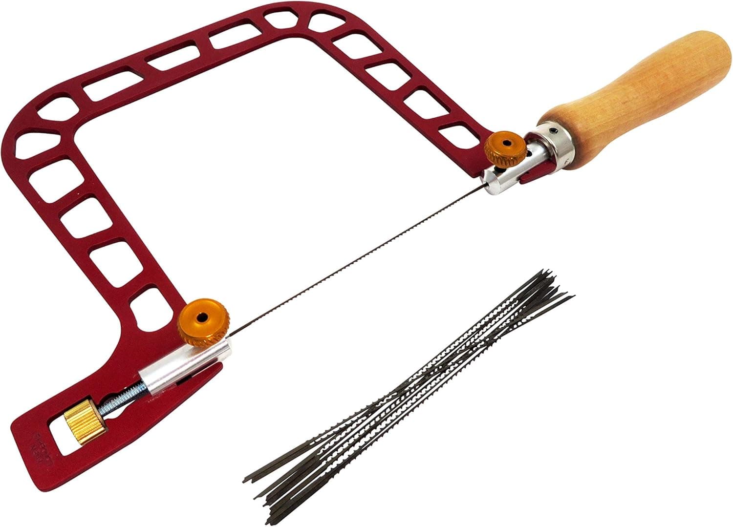 Knew Concepts 125.005 MK III 5 Inch Fret Jewelers Saw with Screw Tension and 12 Each #7 15 TPI Pegas Fret Saw Blades