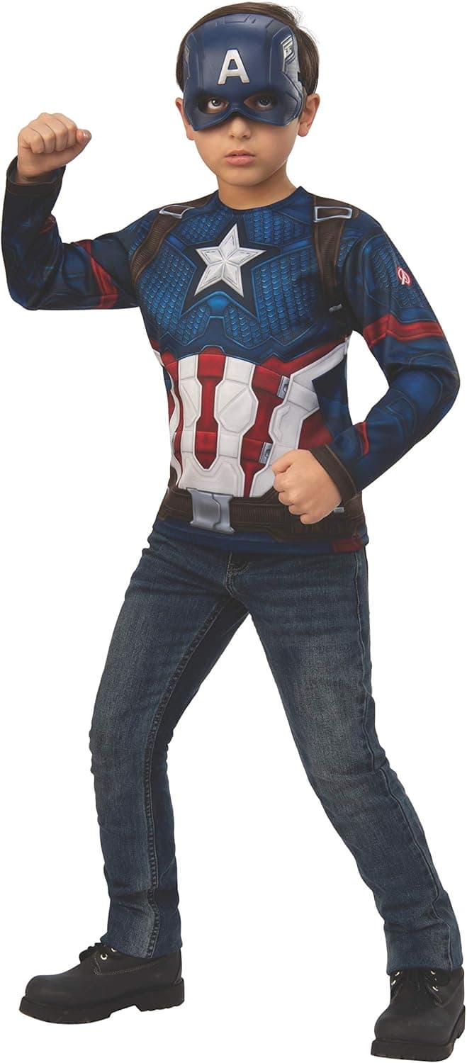 Rubie's Marvel Avengers: Endgame Child's Captain America Costume Top & Mask