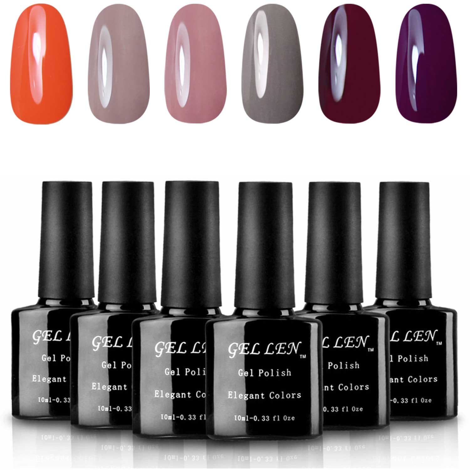 Gellen Nude Colors Gel Nail Polish - 6 Colors Nail Art Home Manicure Professional Salon Set