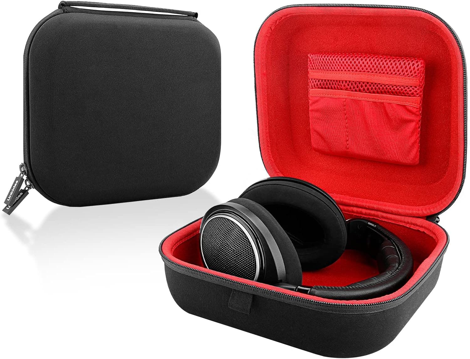 Linkidea Headphones Carrying Case Compatible with Sennheiser HD598 CS, HD650, HD600, HD558, HD280 Case, Protective Hard Shell Travel Bag with Cable, Charger Storage (Black)