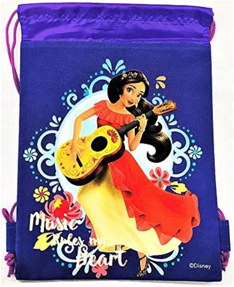 Disney Elena Avalor Drawstring Backpack Sling Tote School Sport Gym Bag (Purple)