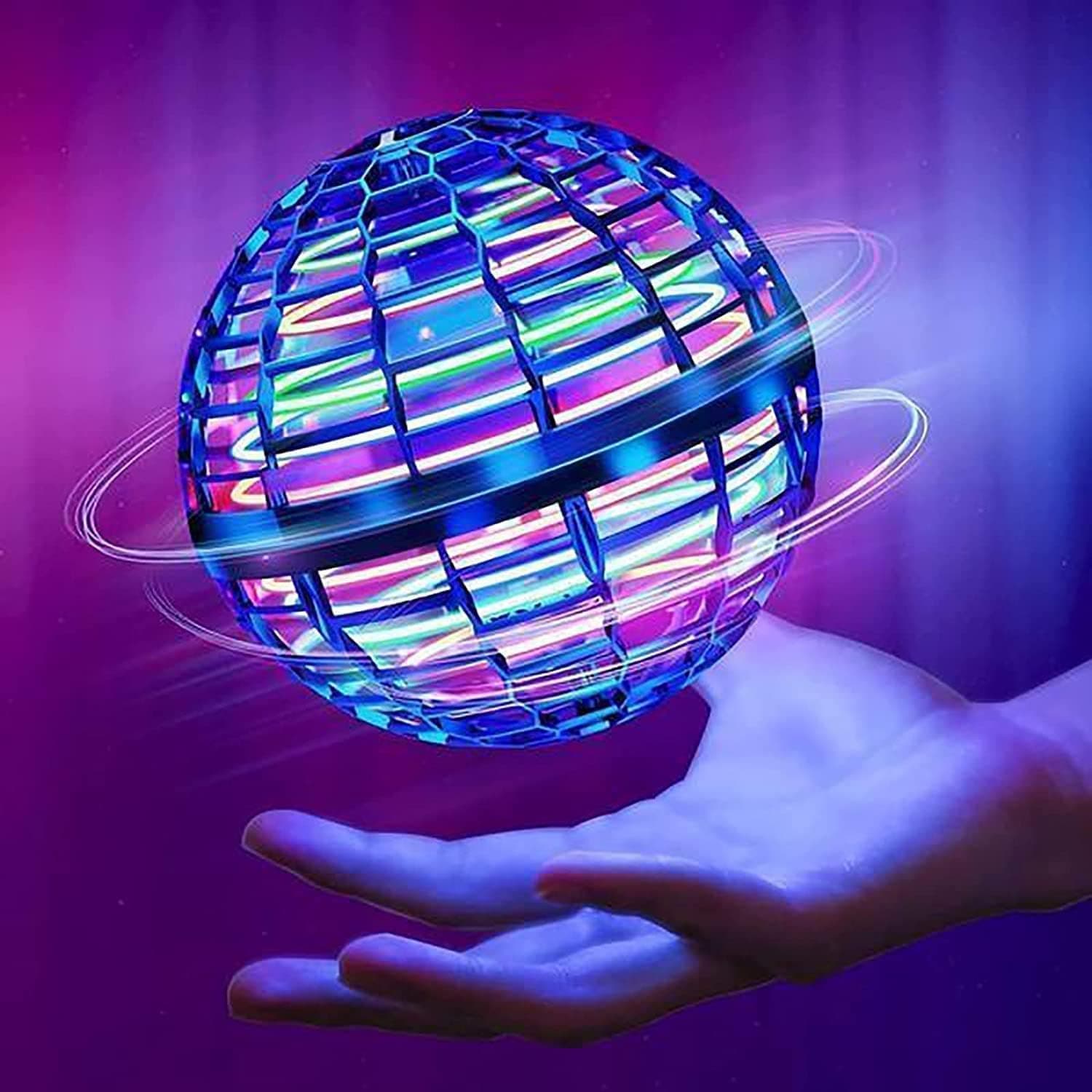 Flying Ball Toys, Magic Nebula Orb, Globe Shape Magic Controller Mini Drone, RGB Lights Spinner 360 Rotating Spinning UFO
