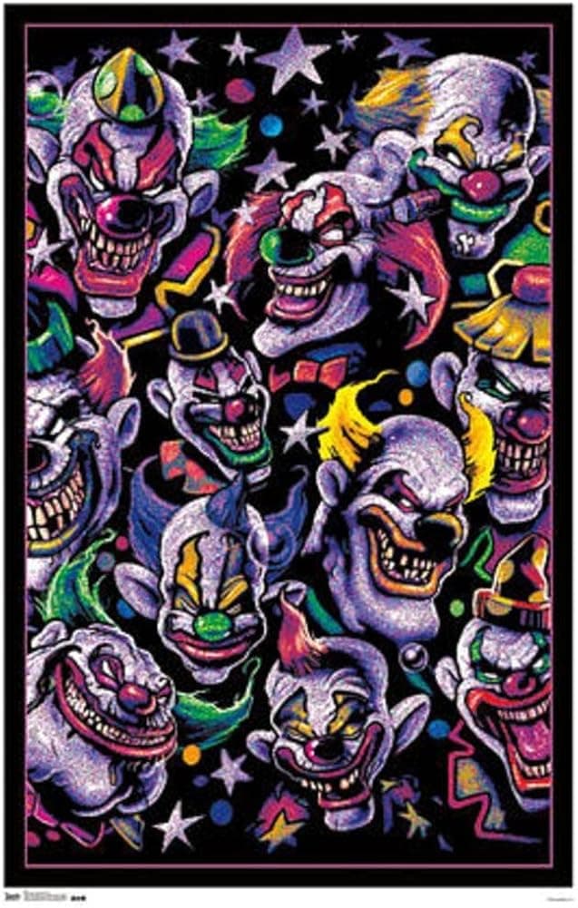 Clown Universe Fantasy Blacklight Poster 22 x 34in