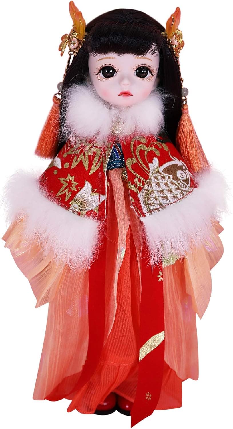 ICY Fortune Days 11 Inch 1/6 Scale Little Angel Series 28 Ball Joints Doll, 28 Joints Doll, Best Gift for Girls (Koi)
