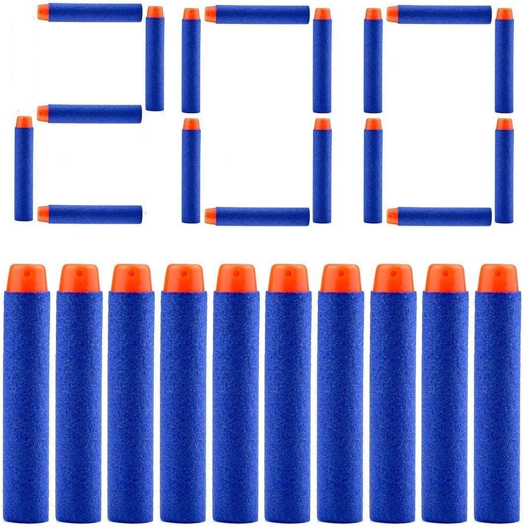 QUN FENG Refill Bullet Darts 200PCS Foam Premium Bullets Pack Compatible with Nerf N-Strike Modulus Elite Series Blasters Rebelle, Blue