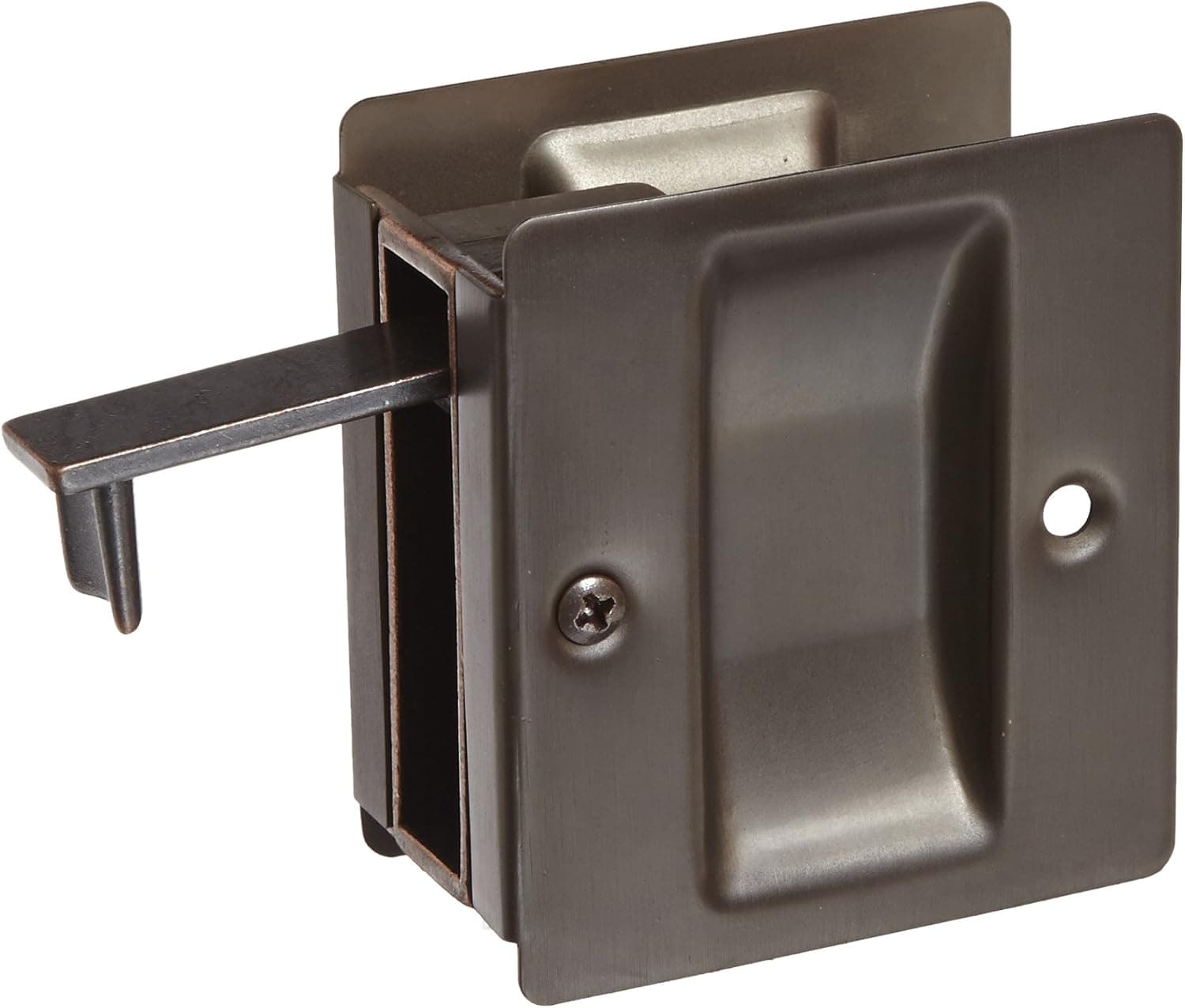 Rockwood 890.10B Brass Pocket Door Pull, 2-1/2" Width x 2-3/4" Height, Satin Oxidized Oil Rubbed Bronze Finish
