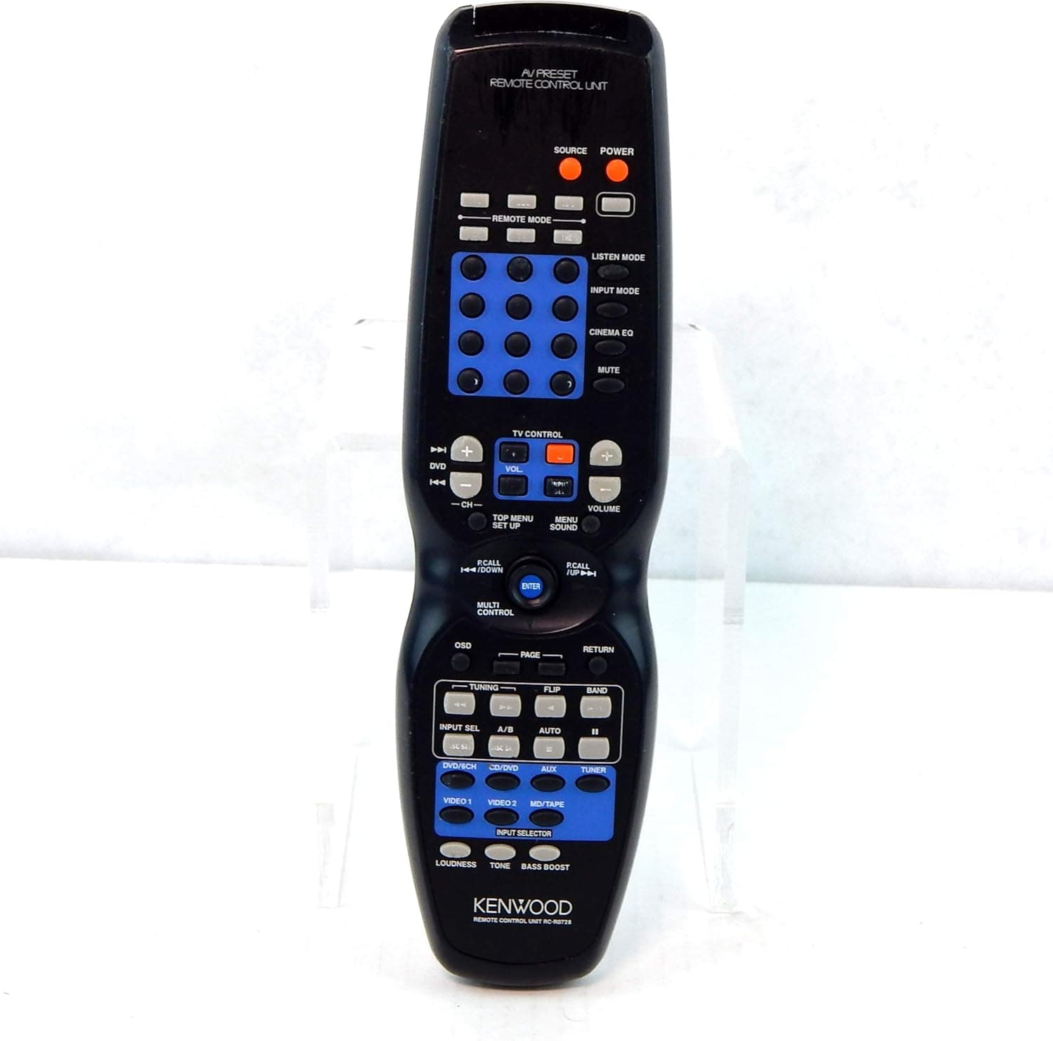 Kenwood RC-R0728 AV Receiver System Remote Control for HTB405, HTB505, HTB705DV, VR606, VR615, VR616, VR605, KRF-V5060D, KRF-V4060D, KRFV5560D, RCR0622, RCR0623 Systems