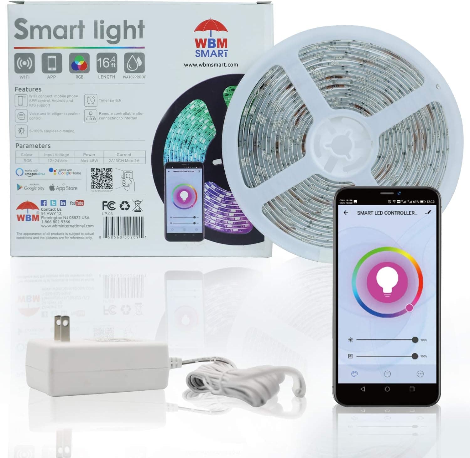 WBM Smart WBM-LP-03 LEDs Strip Lights for Bedroom, Home, Kitchen, TV Room and Parties, 16.4