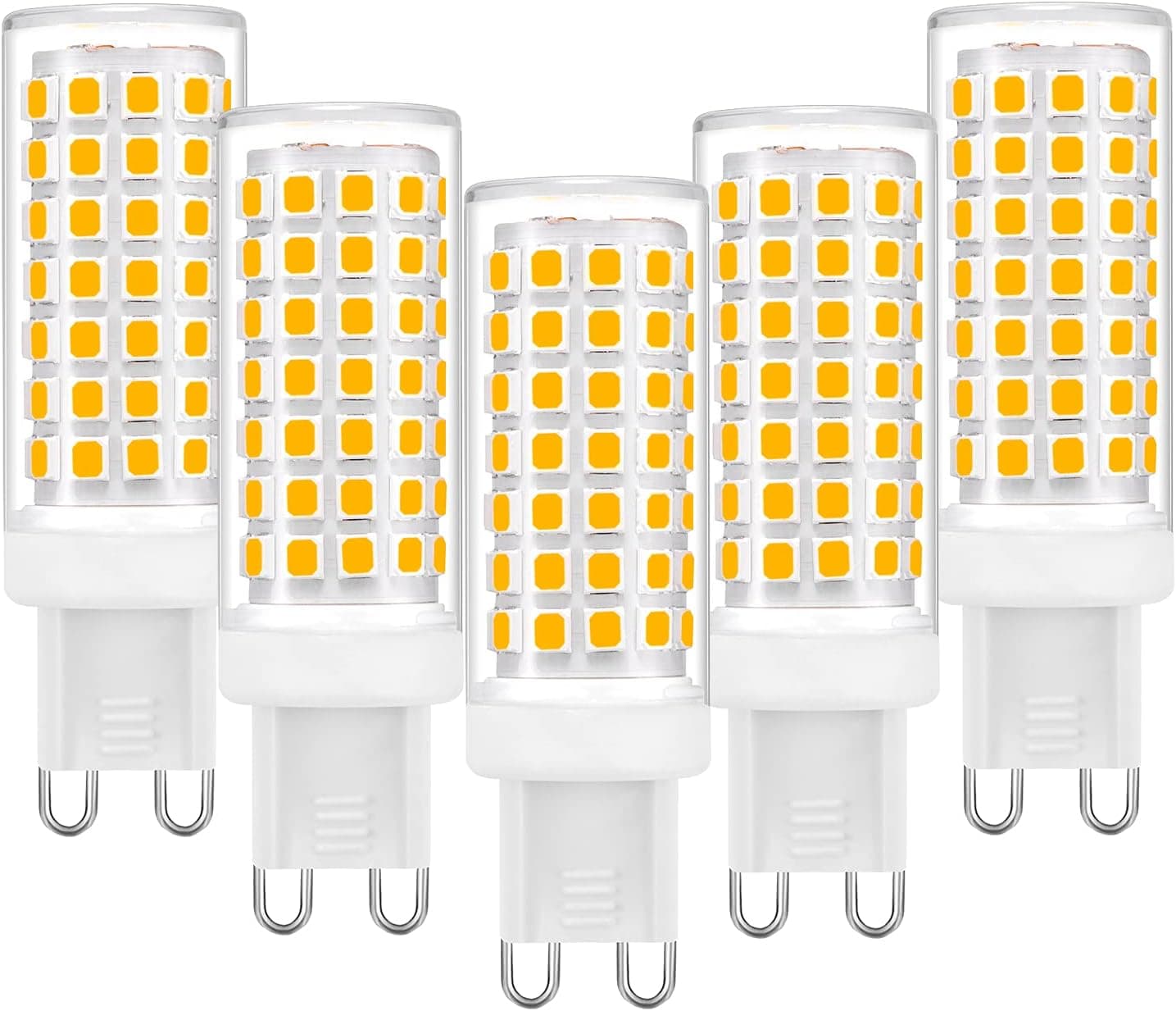 G9 LED Bulb 6W, 60 Watt G9 Base Halogen Equivalent, 2700K Soft Warm White, 120V No-Flicker, Chandelier Lighting Non-Dimmable 600LM (5 Pack) by BAOMING