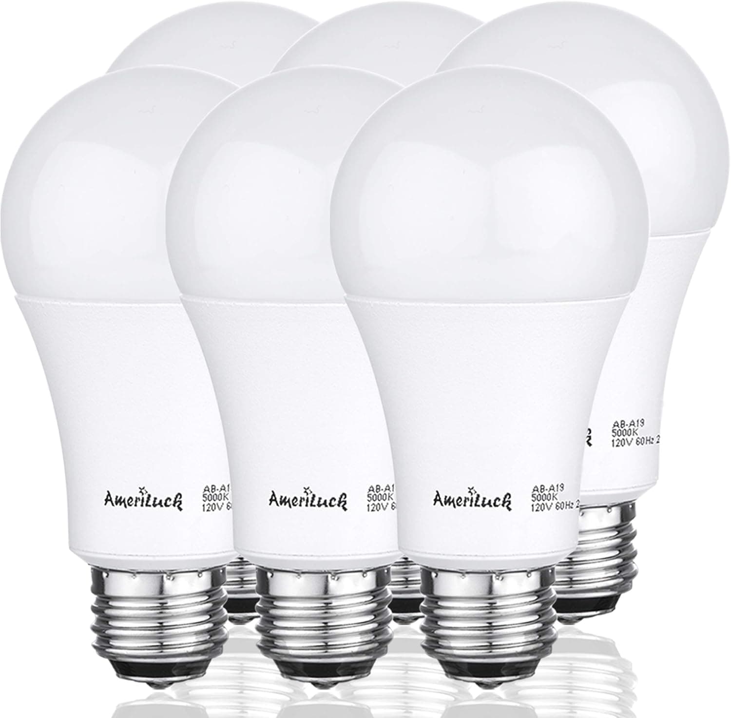 AmeriLuck 100W Equivalent A19 LED Light Bulbs, 15Watts Non-Dimmable 1600LM (3000K | Warm White, 6 Pack)