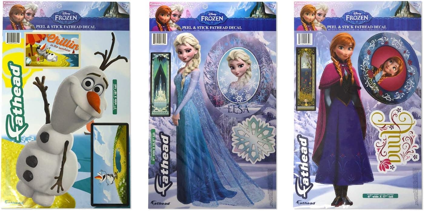 Frozen bedroom decor decal stickers | Frozen Anna, Elsa, and Olaf Combo Pack