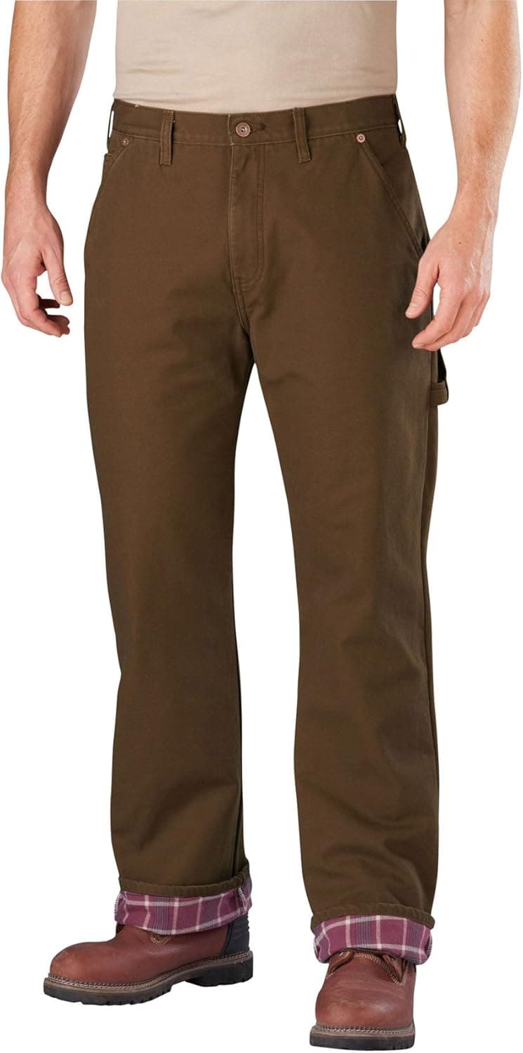 Dickies Men's Relaxed Straight fit Flannel-Lined Carpenter Jean