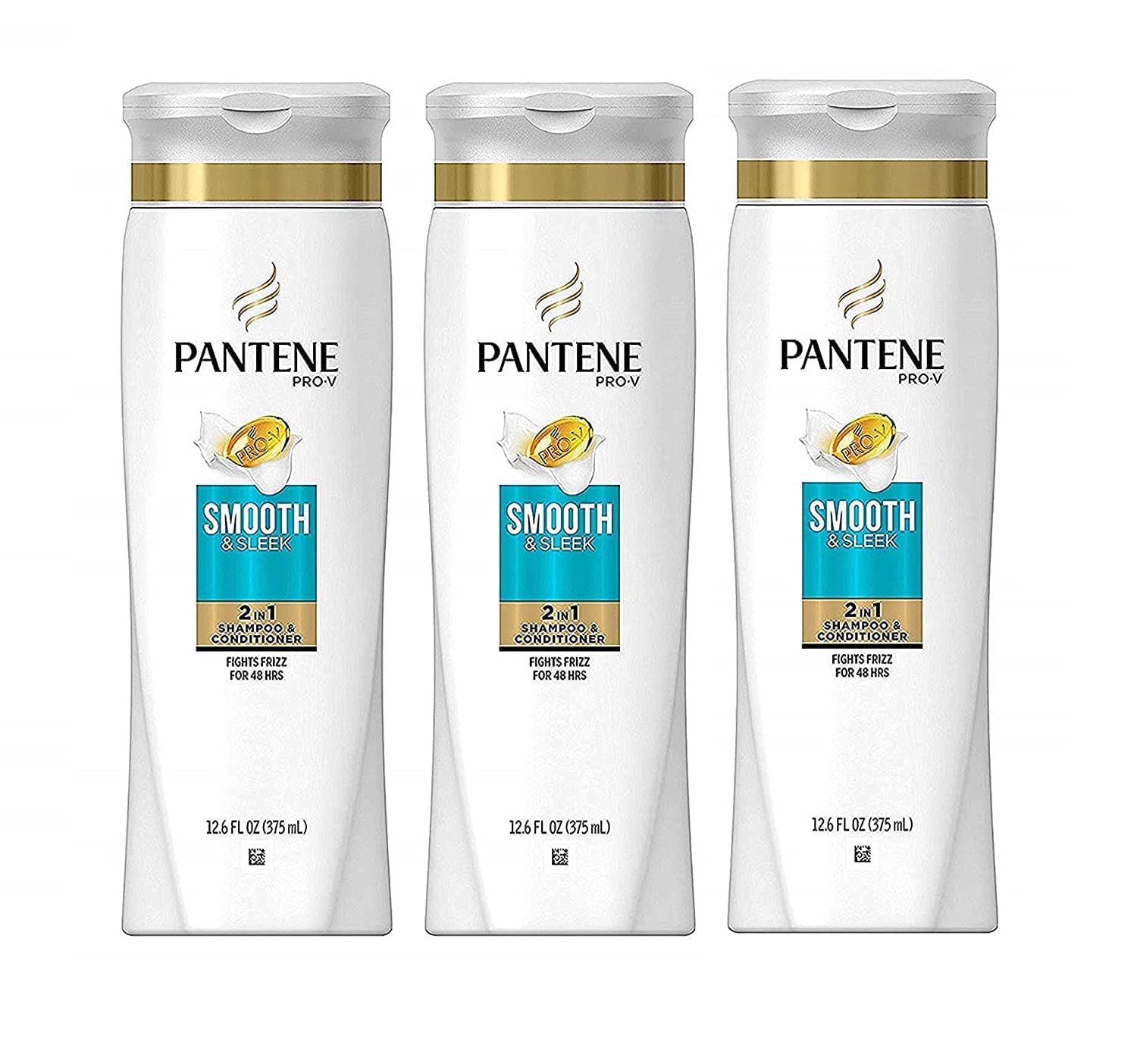 Pantene Shampoo And Conditioner Medium Thick Hair Solutions, frizzy to smooth 12.6 Oz (Pack of 3)