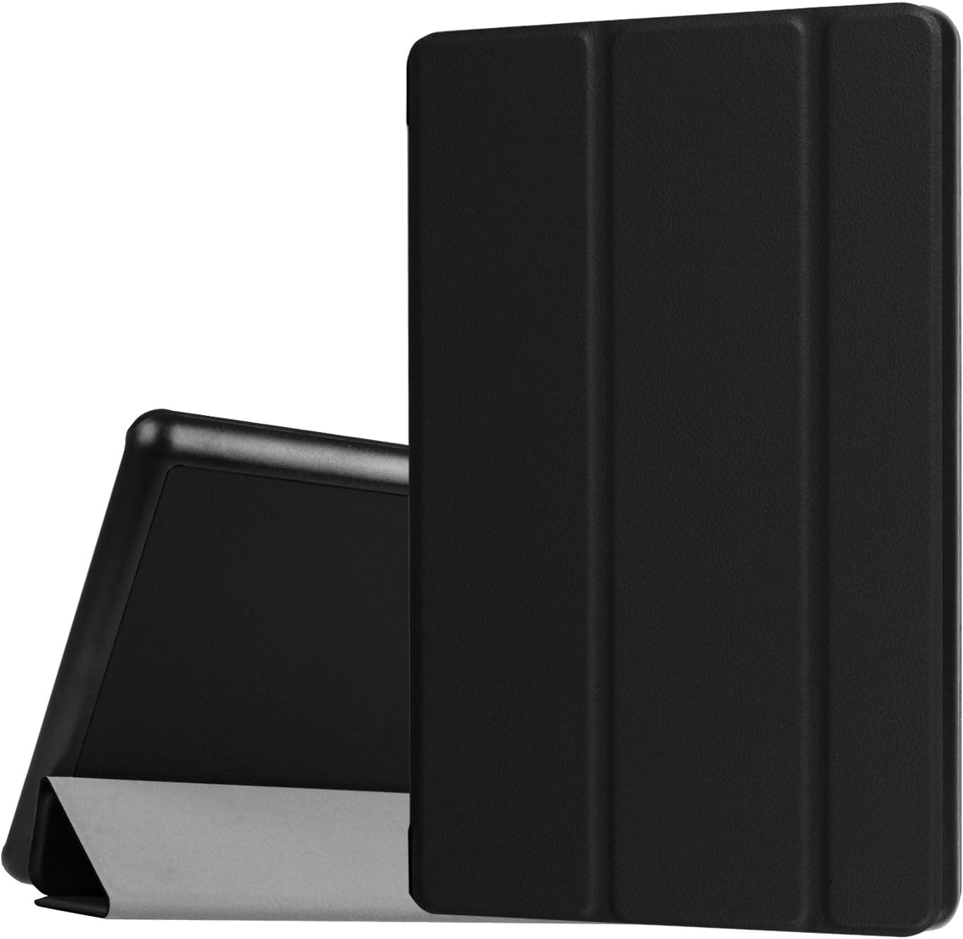 Sevrok Case for Fire HD 10 Tablet (7th Generation, 2017 Release), Slim Fit Smart Stand Leather Protective Cover with Auto Wake/Sleep Feature, Black