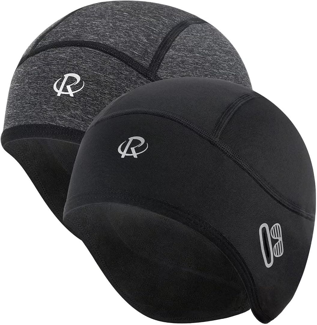 ROTTO Skull Cap Helmet Liner Thermal Beanie with Ear Covers & Glasses Holes for Men Women