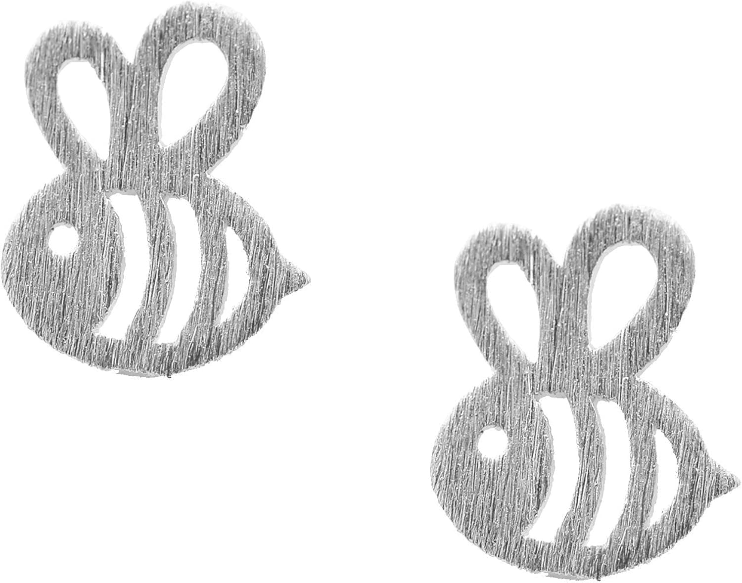chelseachicNYC Handcrafted Brushed Metal Bumble Bee Stud Earrings