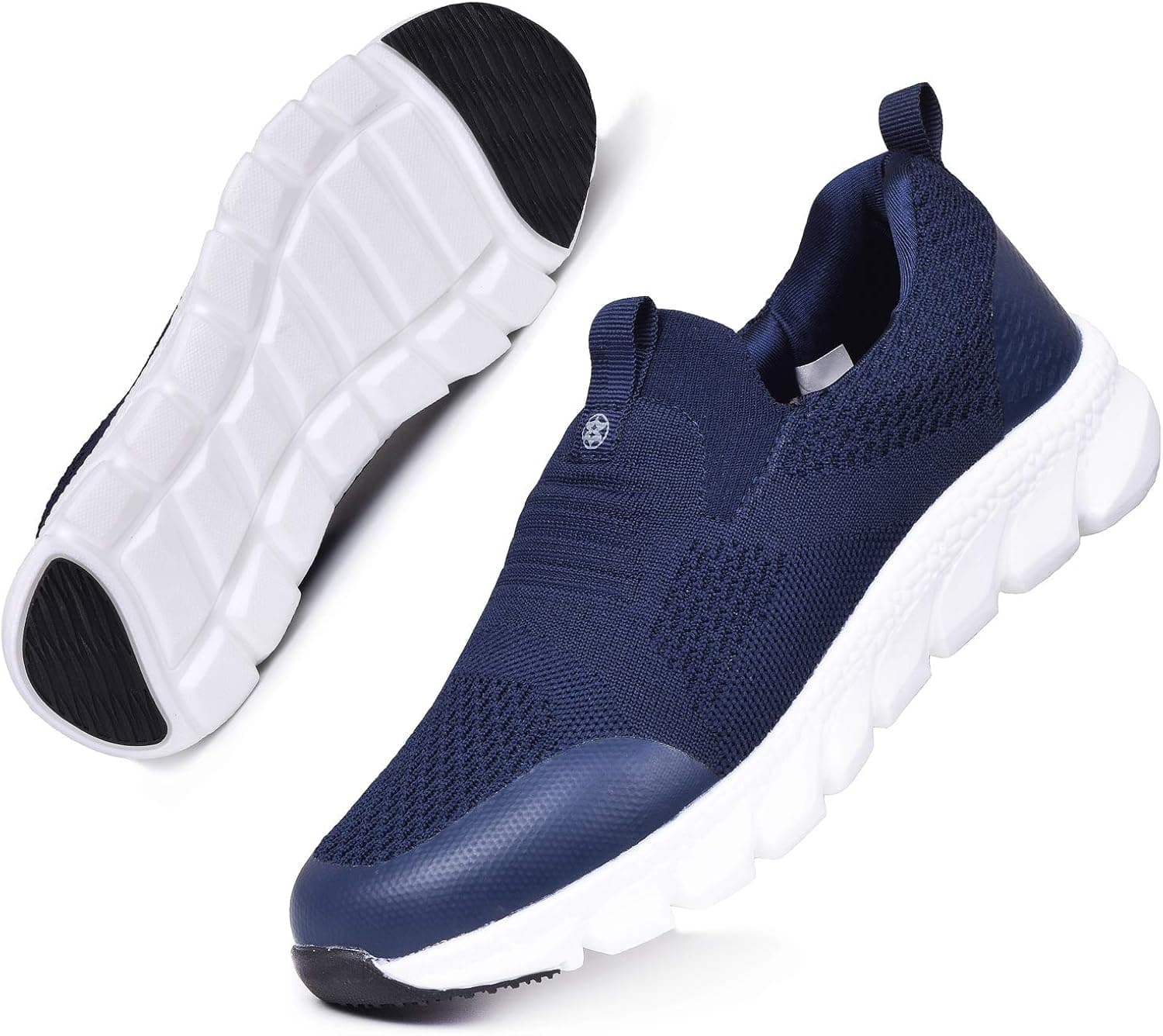 Hsyooes Women's Athletic Walking Shoes Work Sneakers Mesh Slip On Nursing Shoes Lightweight Tennis Running Shoes Fitness Sock Sneakers 9B(M) US=Label size41 Blue D