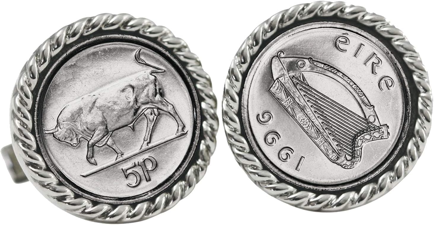 American Coin Treasures Irish Bull 5 Pence Cuff Links