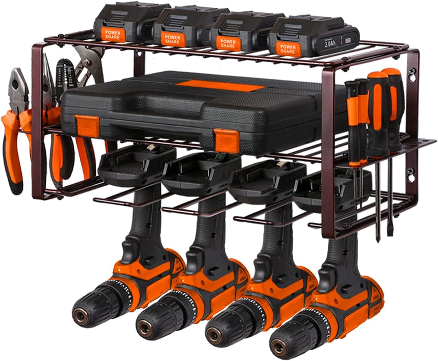 BSRHOME Heavy Duty Tool Shelf Organizer | Wall Mounted Garage Storage Rack for Handheld & Power Tools | Perfect for Father's Day